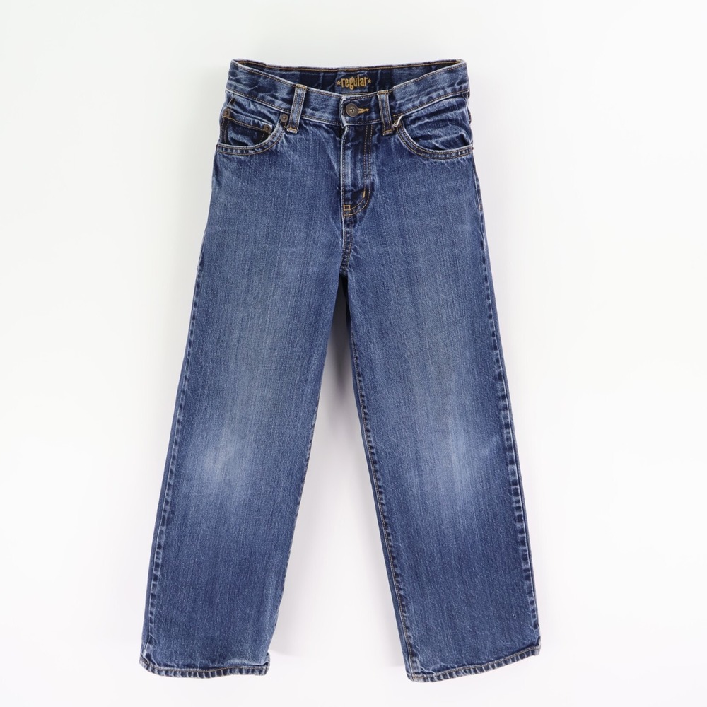 Old Navy Jeans Regular Fit Straight Leg Boys 10 Blue Dark Wash Denim 100% Cotton